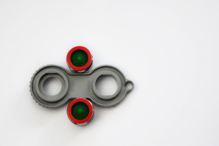 Strainer nozzles with key on white backgroundの写真素材