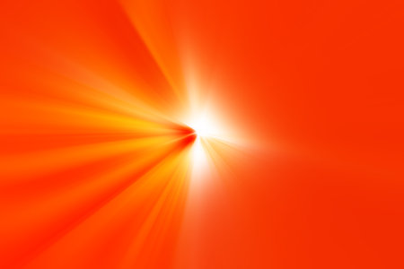 Abstract surface of blur radial zoom in orange, white and yellow colors.の写真素材