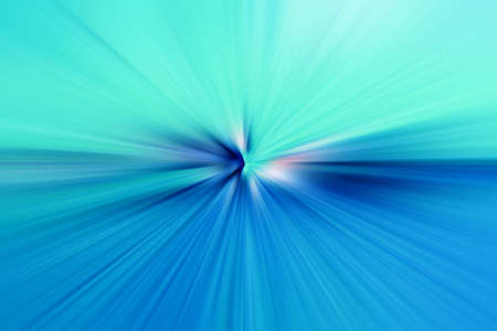 Abstract radial zoom blur surface in turquoise and blue tones. Abstract bicolor background with radial, diverging, converging lines.の写真素材