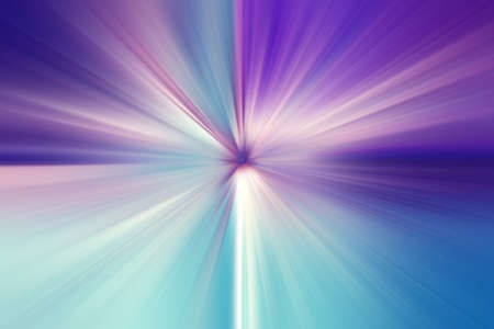 Abstract surface of radial blur zoom in blue, lilac and white tones. Bright colorful background with radial, diverging, converging lines.の写真素材