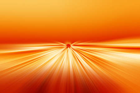 Abstract surface of radial blur zoom in orange and yellow tones. Bright orange background with radial, diverging, converging lines. The background is divided into two parts.の写真素材