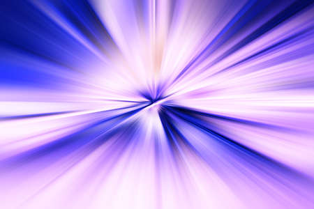 Abstract surface of blur radial zoom in blue and light lilac tones. Glowing colorful background with radial, diverging, converging lines.の写真素材