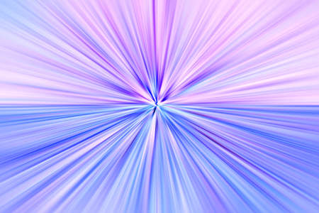 Abstract radial zoom blur surface in blue, pink and lilac tones. Bright pink lilac background with radial, diverging, converging lines. The background is divided into two parts.の写真素材