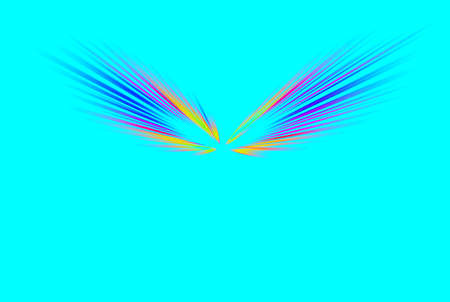 Abstract surface of blur radial zoom in pink, blue and yellow tones on light blue background. Bright unusual background with radial, diverging, converging lines.の写真素材