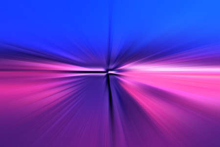Abstract radial blur surface in blue, lilac and pink tones. Bright blue pink background with radial, radiating, converging lines. The background is divided into two parts.の写真素材