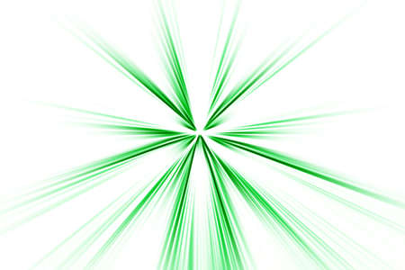 Abstract surface of blur radial zoom in green tones on white background. Bright green white background with radial, diverging, converging lines.の写真素材