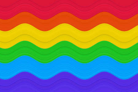 Rainbow wave horizontal lines. Wavy background in the colors of the LGBT community.の写真素材