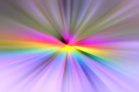 Abstract radial zoom blur surface of lilac, pink, yellow tones. Abstract colorful background with radial, radiating, converging lines.の写真素材