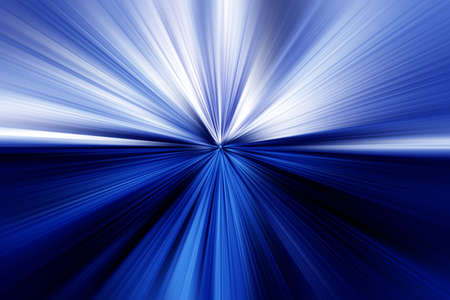 Abstract radial zoom blur surface in dark blues and light blues tones. Bright blue background with radial, radiating, converging lines. The background is divided into two parts.の写真素材