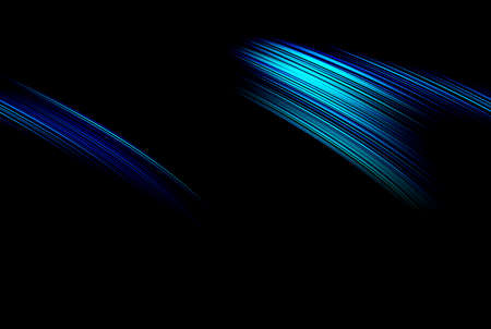 Abstract bright dark blue and light blue oblique lines illustration on black background. Blur the decorative purple-black texture. Modern pattern with oblique geometric wallpaperの写真素材