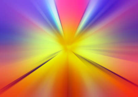 Abstract radial zoom blur surface of lilac, yellow and orange tones. Delicate colorful background with radial, radiating, converging lines.の写真素材