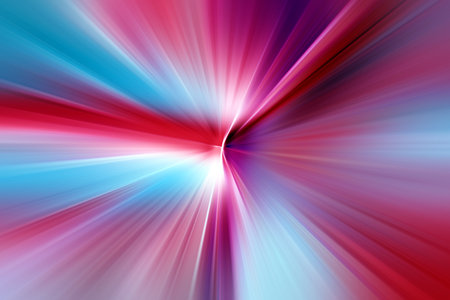 Abstract radial zoom blur surface in blue, lilac and pink tones. Bright colorful background with radial, divergent, convergent lines.の写真素材