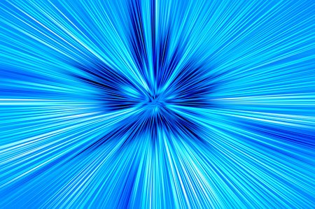 Abstract radial zoom blur surface of in dark blue and light blue colors. Spectacular blue background with radial, radiating, converging lines.の写真素材