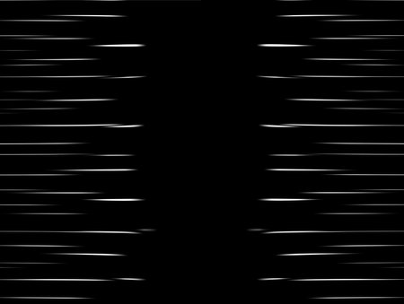 Abstract black background with horizontal white speed lines. Dynamic motion effect, racing or sci-fi style backdrop, perfect for design, animation, or futuristic projects.の写真素材
