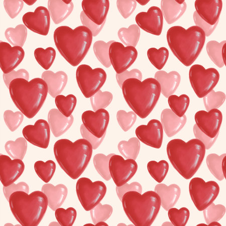 Seamless pattern with red hearts on a white background to the day of Saint Valentine. red