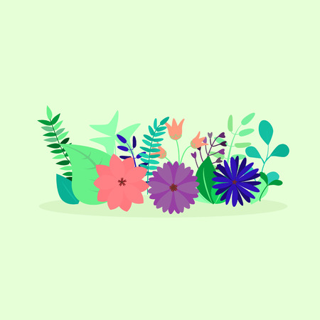 Floral element for summer and spring design, sticker, patch, scrapbook, wedding invitation, web page or print.のイラスト素材