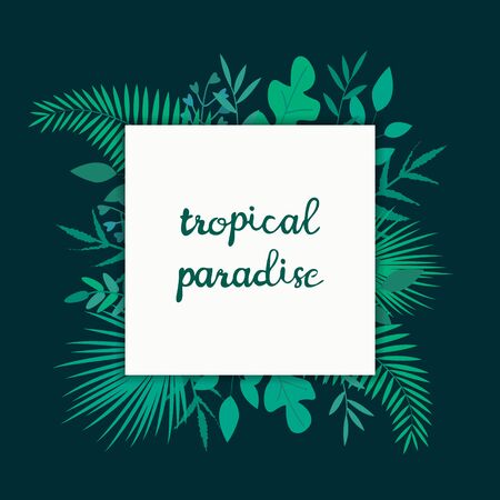 Vector illustration with tropical leaves. Template for t-shirt printのイラスト素材