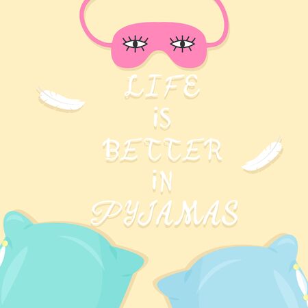 For poster in nursery, template for greeting card, design t-shirt print, template for invitation to pajama party.のイラスト素材