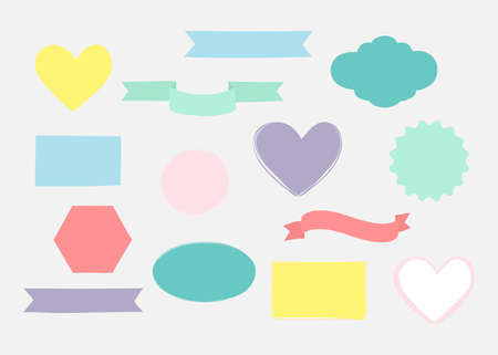 Hand drawn vector various design elements for labels, tags or stamps and badges.のイラスト素材