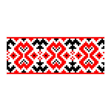 Pixelized pattern Vyshyvanka Traditional Ethnic Ukrainian Seamless Pattern slavic ornamentのイラスト素材