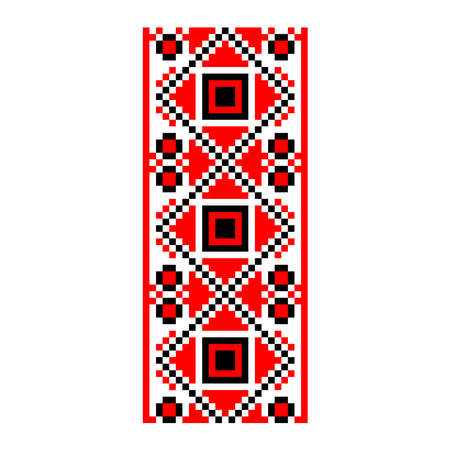 Pixelized pattern Vyshyvanka Traditional Ethnic Ukrainian Seamless Pattern slavic ornamentのイラスト素材