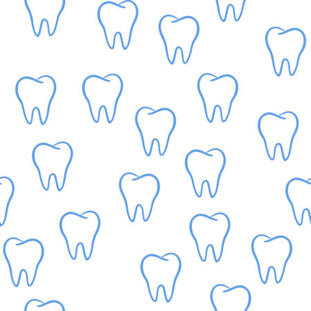 Pattern with teeth. Dental health. Vector illustrationのイラスト素材