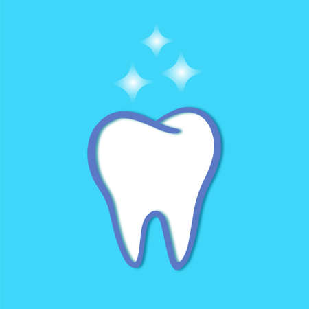 Simple colorful  , shining tooth. Healthy and clean.  For dentistry. Vector illustrationのイラスト素材