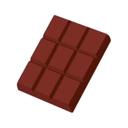 Isolated icon, minimal chocolate bar, cartoon style. Geometric chocolate. Vector illustrationのイラスト素材