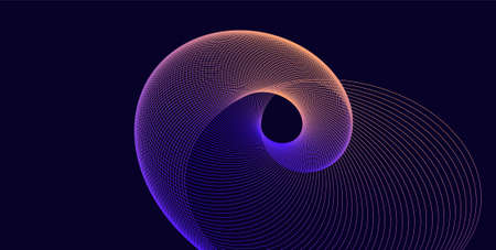 Futuristic abstract background with line swirl, template for landing page, cover, banner, leaflet. Modern design with luminous element Vector illustrationのイラスト素材