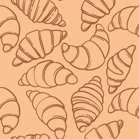 Seamless pattern with croissant. Pattern for bakery. Vector illustrationのイラスト素材