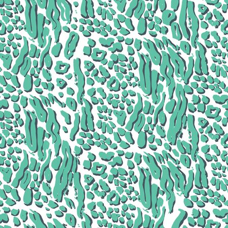 Leopard print seamless pattern green - blue and navy for screen printing in 2 colors for clothesのイラスト素材