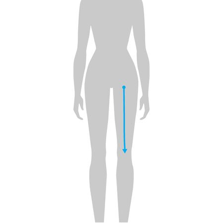 Women to do crotch to knee measurement fashion Illustration for size chart. 7.5 head size girl for site or online shop. Human body infographic template for clothes.のイラスト素材