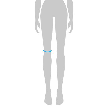 Women to do knee measurement fashion Illustration for size chart. 7.5 head size girl for site or online shop. Human body infographic template for clothes.のイラスト素材
