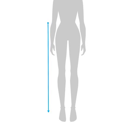 Women to do waist to floor measurement fashion Illustration for size chart. 7.5 head size girl for site or online shop. Human body infographic template for clothes.のイラスト素材