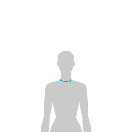 Women to do neck size measurement fashion Illustration for size chart. 7.5 head size girl for site or online shop. Human body infographic template for clothes.のイラスト素材