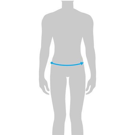 Men to do lower waist measurement fashion Illustration for size chart. 7.5 head size boy for site or online shop. Human body infographic template for clothes.のイラスト素材