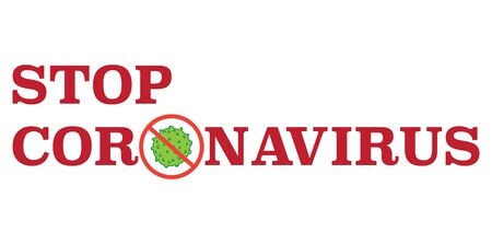 Stop coronavirus 2019-nC0V outbreak. Stop pandemic COVID-19 microbe. The virus attacks the respiratory tract, infections medical health risk. Travel Alert concept. Flat simple cartoon styleのイラスト素材