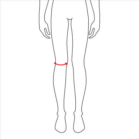 Men to do knee measurement fashion Illustration for size chart. 7.5 head size boy for site or online shop. Human body infographic template for clothes.のイラスト素材