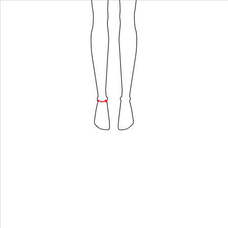 Women to do ankle measurement fashion Illustration for size chart. 7.5 head size girl for site or online shop. Human body infographic template for clothes.のイラスト素材