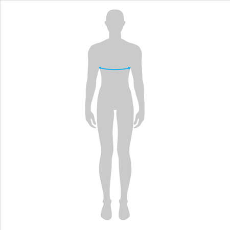 Men to do bust measurement fashion Illustration for size chart. 7.5 head size boy for site or online shop. Human body infographic template for clothes.のイラスト素材