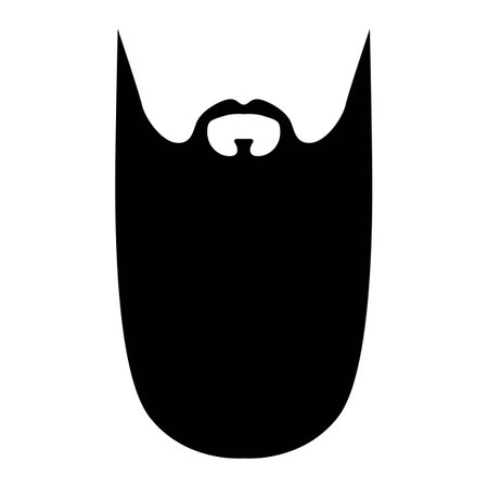 ZZ Top Beard style men illustration Facial hair mustache. Vector black male Fashion template flat barber collection set. Stylish hairstyle isolated outline on white background.のイラスト素材