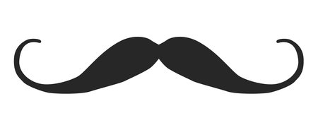 Hungarian Moustache Beard style men illustration Facial hair mustache. Vector black male Fashion template flat barber collection set. Stylish hairstyle isolated outline on white background.のイラスト素材