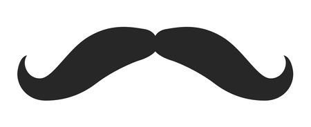 Gunslinger moustache Beard style men illustration Facial hair mustache. Vector black male Fashion template flat barber collection set. Stylish hairstyle isolated outline on white background.のイラスト素材