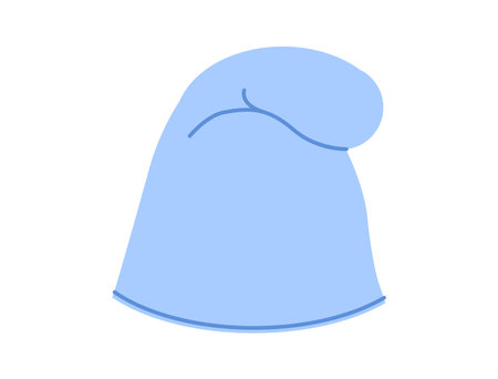 Phrygian Hat Knitted Winter Head Fashion accessory cap clothing technical illustration. Vector headgear for Men, women, unisex style, flat template CAD mockup sketch outline isolatedのイラスト素材