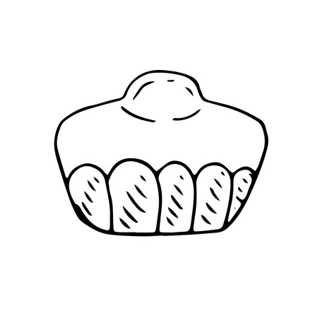 French cake brioche vector hand drawing doodle illustrationのイラスト素材