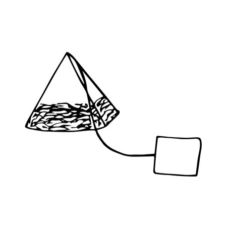 Tea pyramid vector illustration hand drawn sketchのイラスト素材