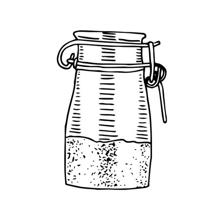 Spice jar vector illustration hand drawing sketchのイラスト素材