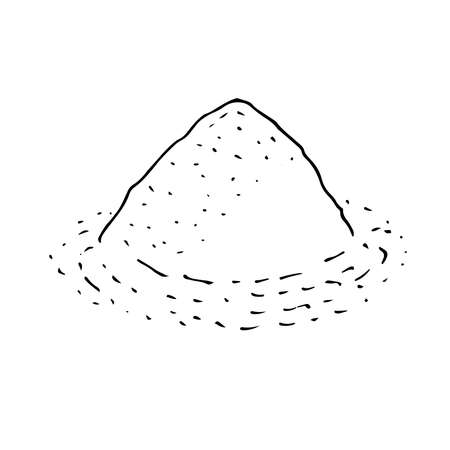 Mound of flour vector illustration hand drawing sketchのイラスト素材
