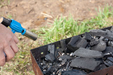 Barbecue light for outdoor picnic in summerの写真素材