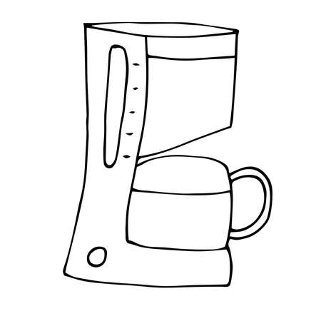 Coffee maker vector illustration hand drawing doodleのイラスト素材